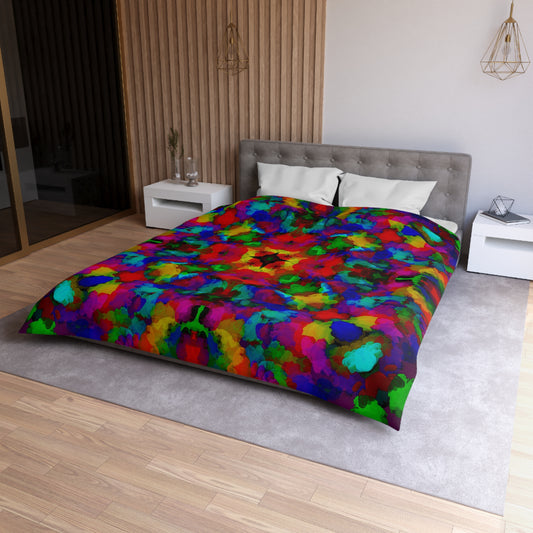 "Flower Petal Party" Cosmic Mandala - Microfiber Duvet Cover