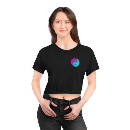 Pink/Teal Yin Yang - Crop Tee