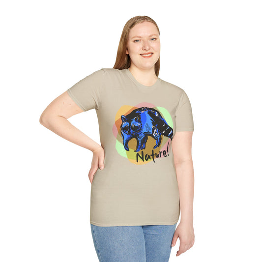 Raccoon in Nature! - Softstyle T-Shirt