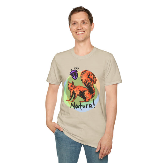 Squirrel in Nature! - Softstyle T-Shirt