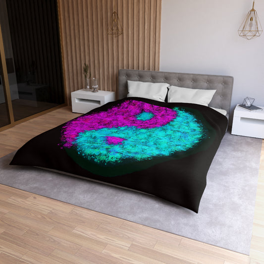 Pink/Teal Yin Yang - Microfiber Duvet Cover