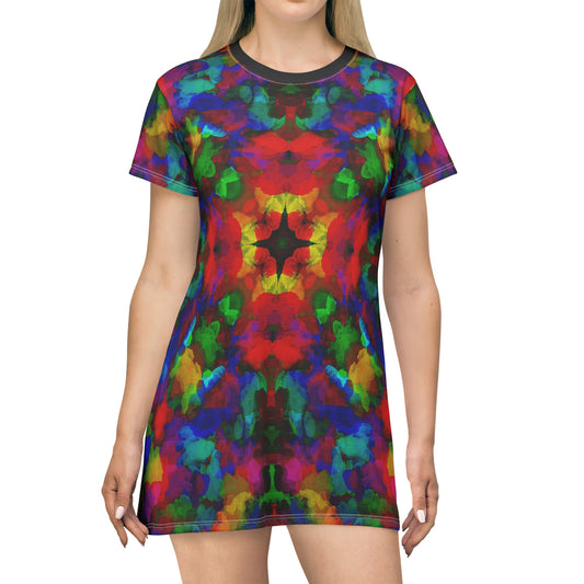 "Flower Petal Party" Cosmic Mandala - T-Shirt Dress