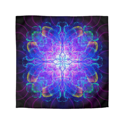 Cosmic Lotus Flower Microfiber Duvet Cover