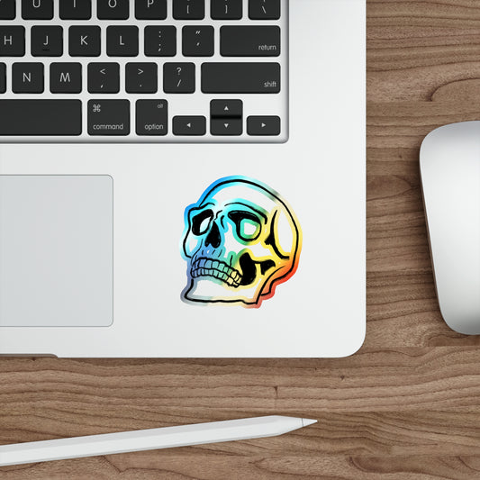 Grinning Skull - Holographic Die-cut Stickers