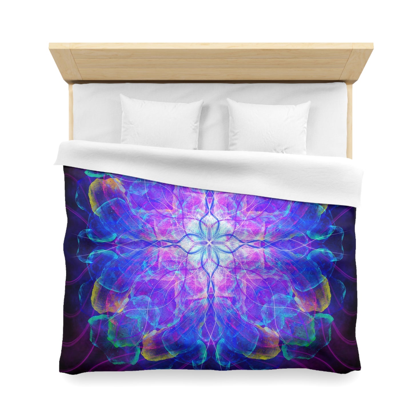 Cosmic Lotus Flower Microfiber Duvet Cover