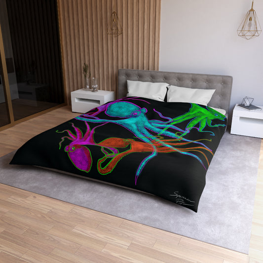 Cephalopod Rave - Microfiber Duvet Cover