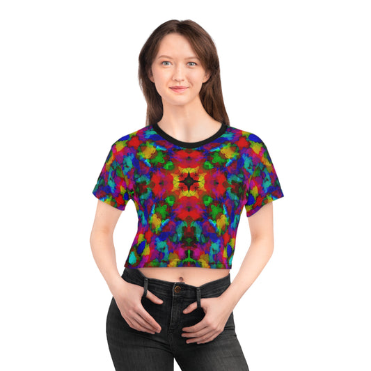 "Flower Petal Party" Cosmic Mandala - Crop Tee