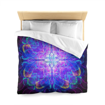 Cosmic Lotus Flower Microfiber Duvet Cover